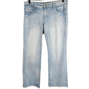 Vigold Womens 13 Wide Leg Boot Cut Faded Light Wash Jeans